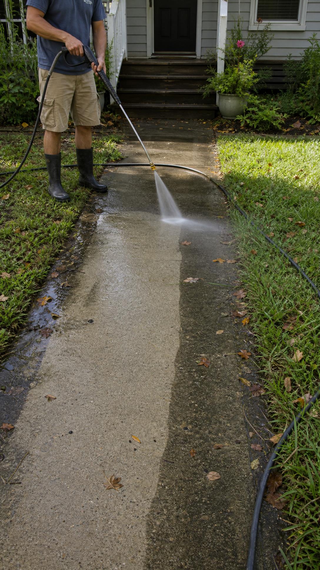 2 Power Wash Walkways - 10 DIY Curb Appeal Ideas That Transformed Our Front Yard