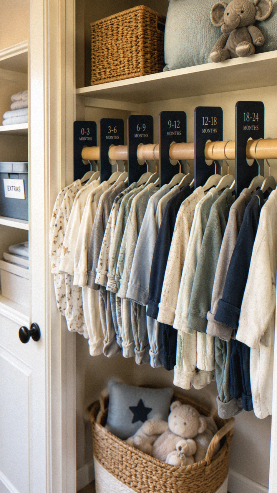 1- Hanging Closet Dividers by Size