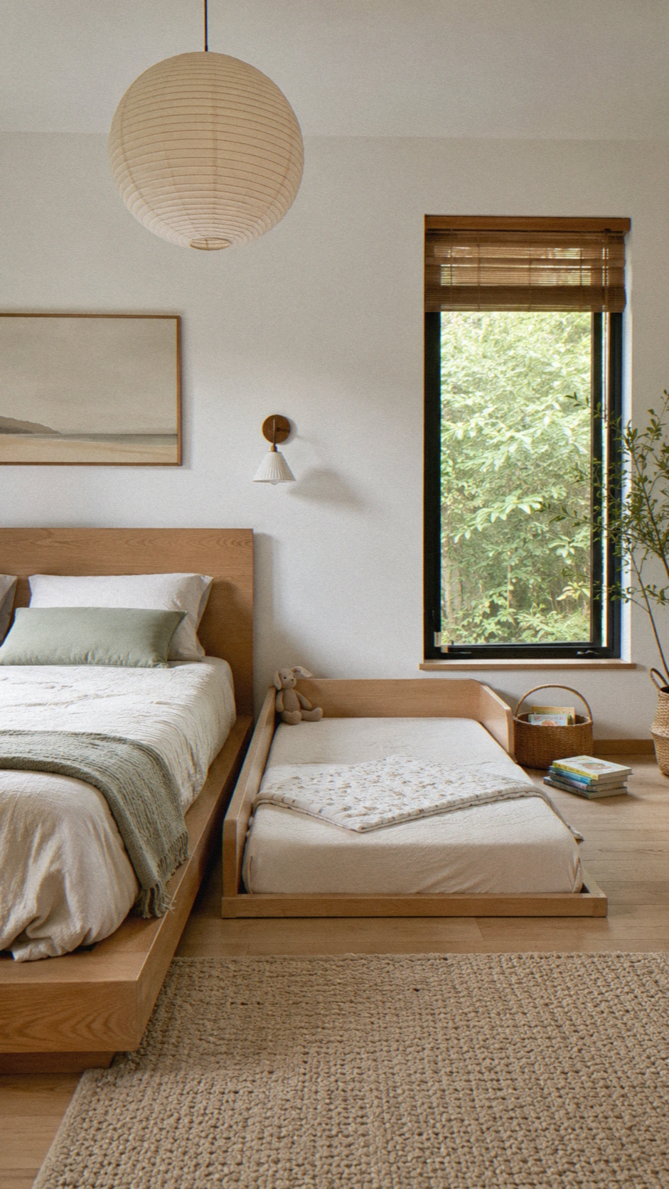 1- Low Floor Bed Beside Parents Bed
