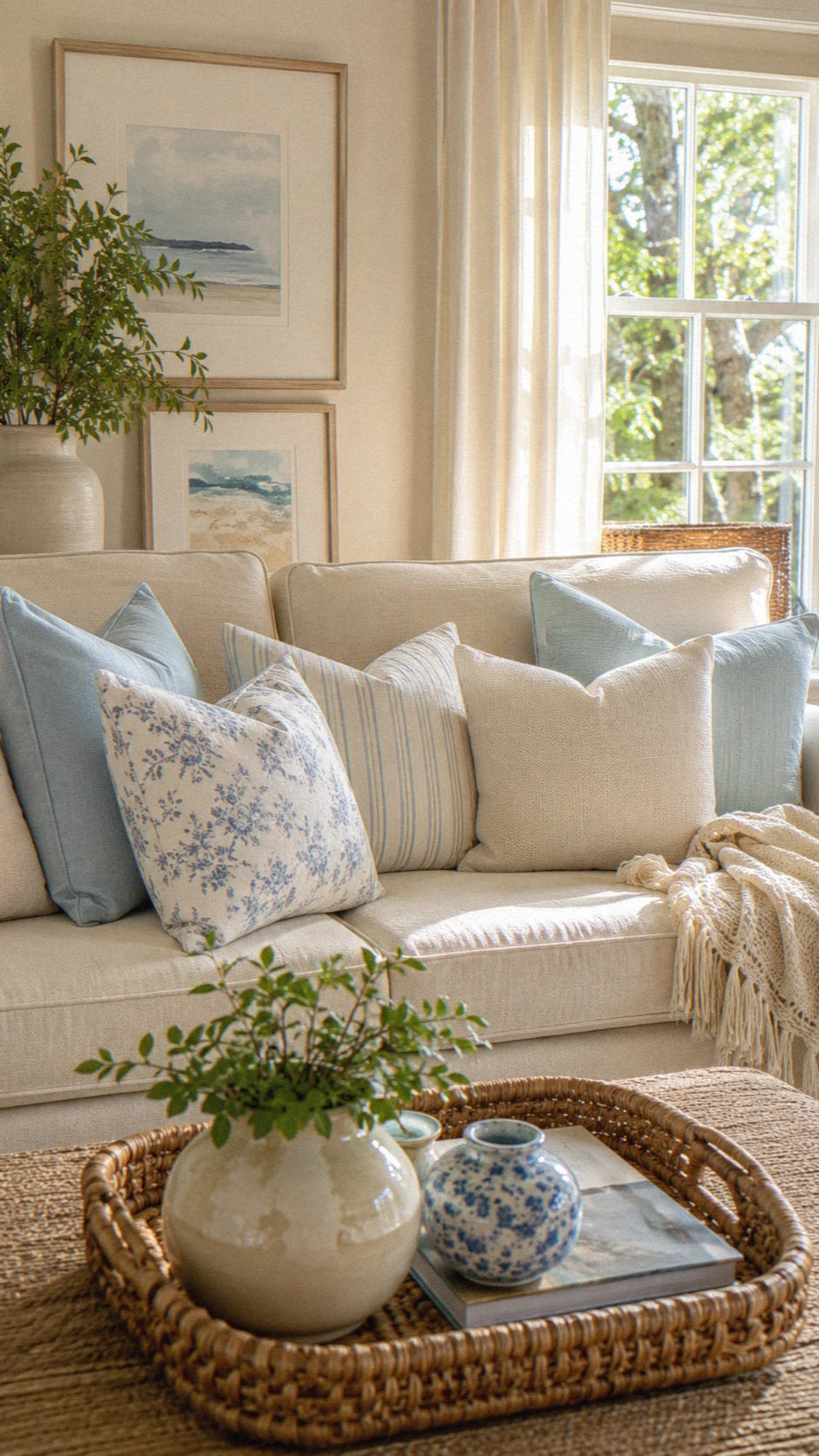 1- Swap in lighter pillow covers