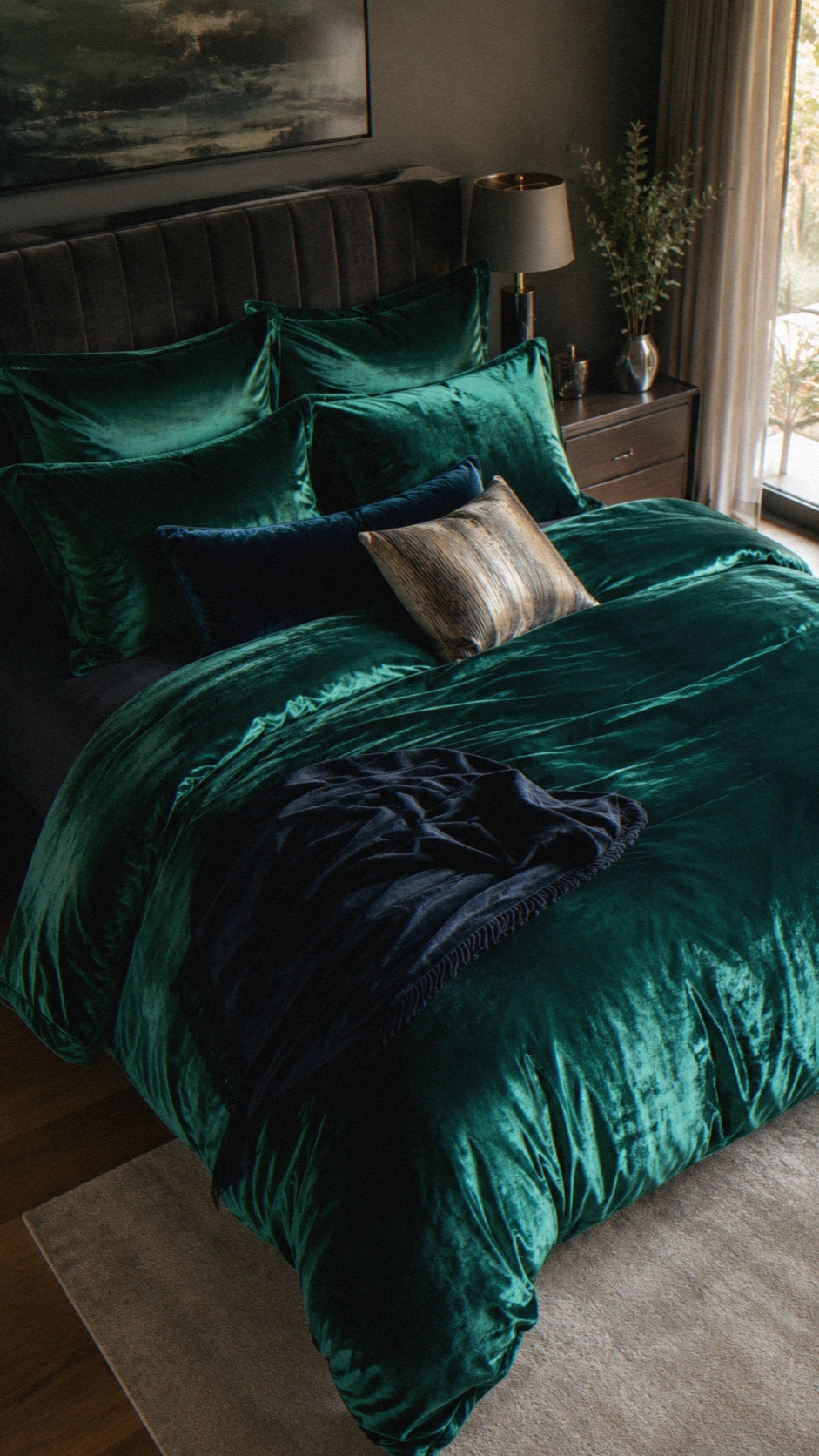 2- Velvet Bedding in Dark, Saturated Colors