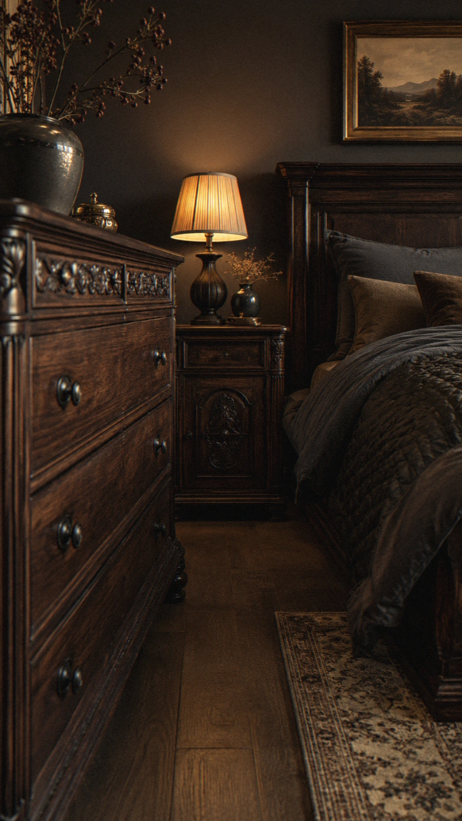 5- Dark Wood or Antique-Style Furniture