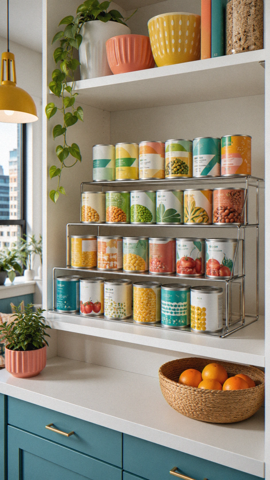 5- Try Shelf Risers for Cans