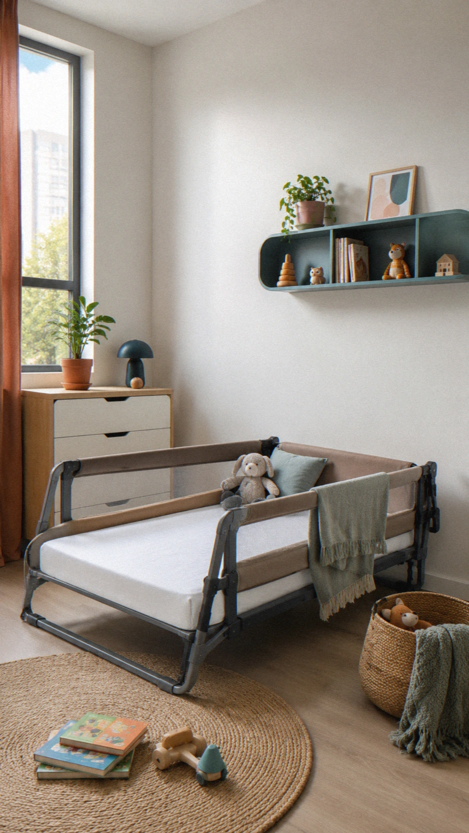 6- Foldable Toddler Cot for Small Bedrooms