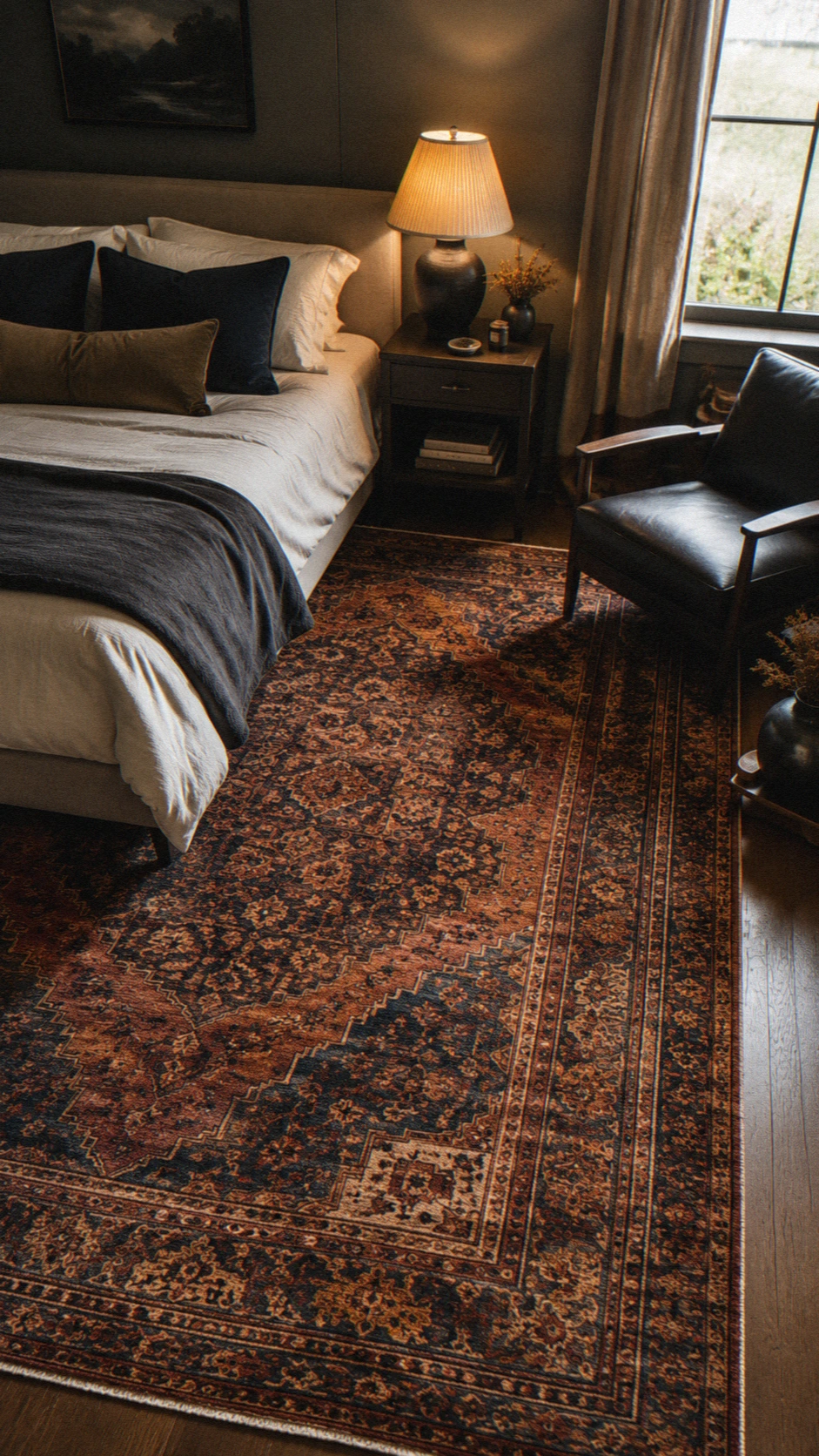 7- A Persian or Vintage-Style Rug
