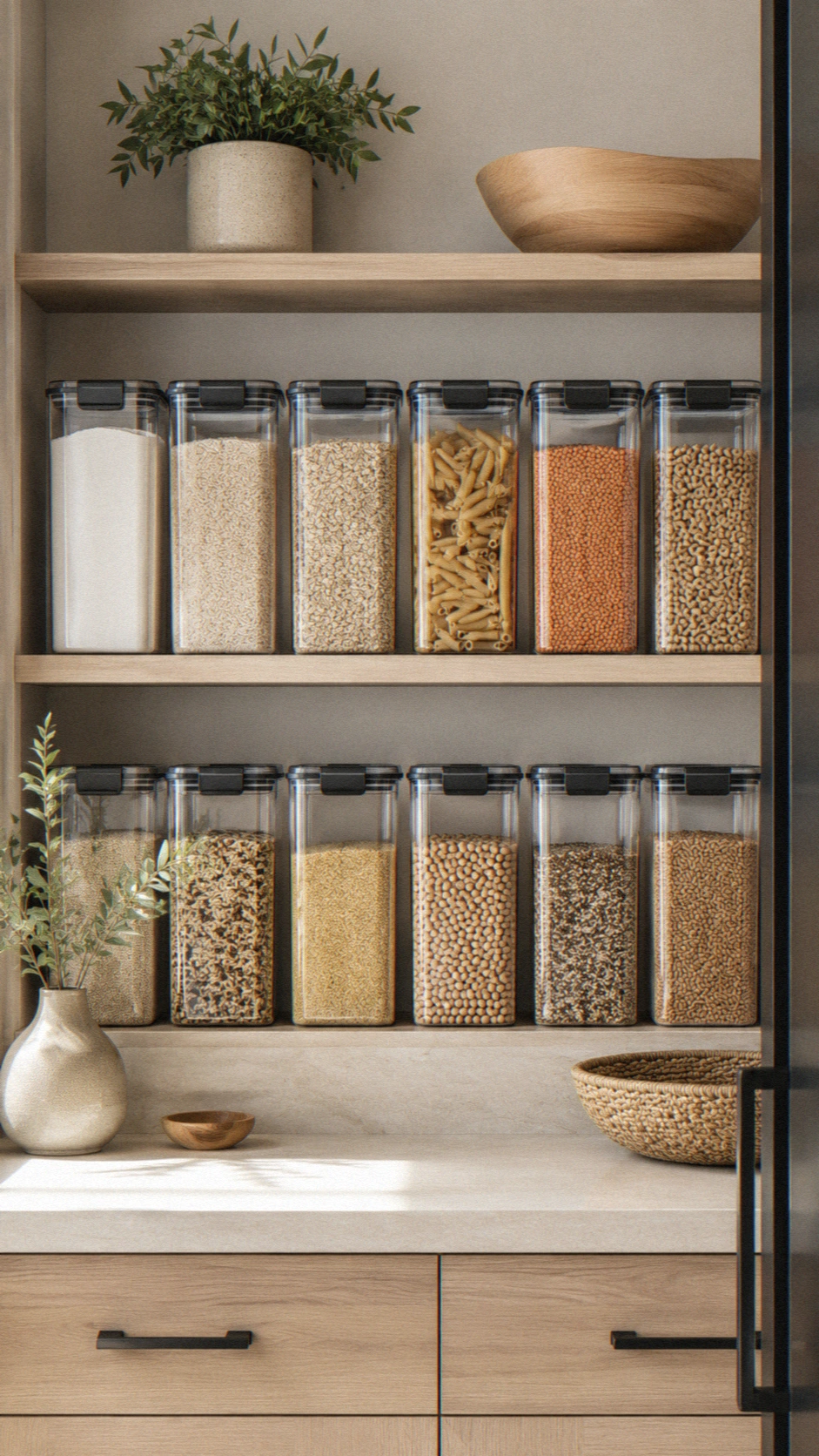 7- Use Matching Containers for Staples