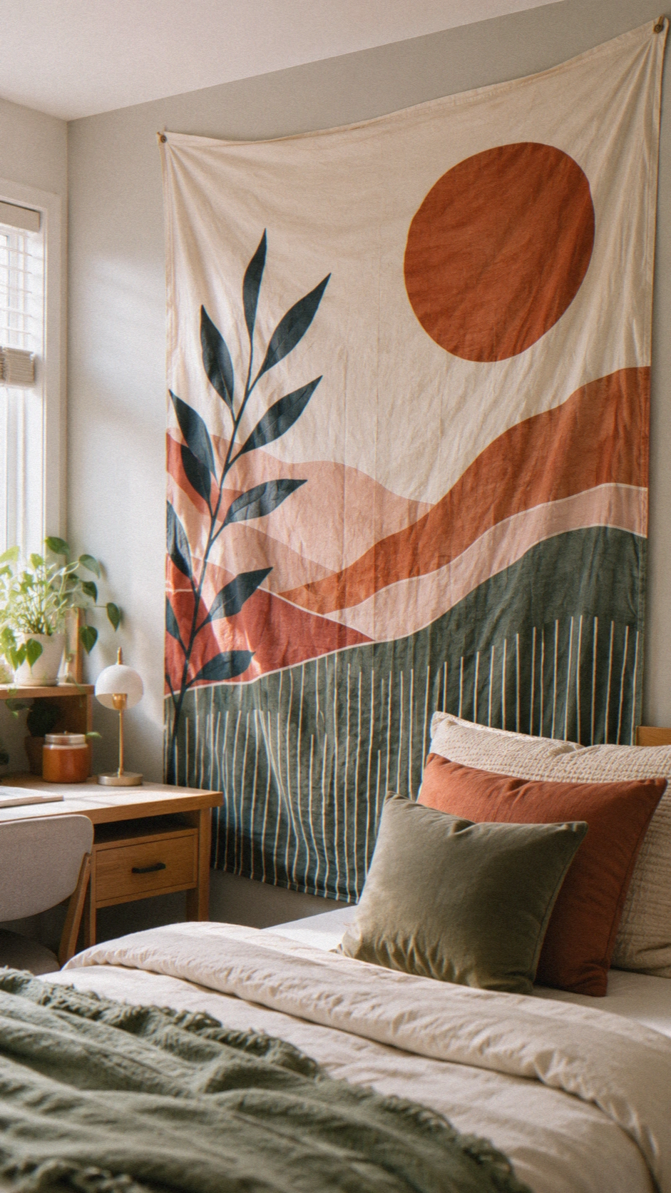 8- A Curtain or Tapestry to Break Up Bare Walls