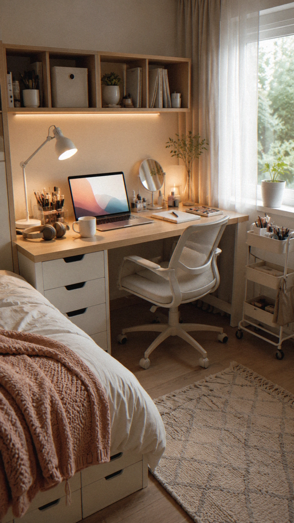 9- A Multifunctional Desk Setup That Works for More Than Studying