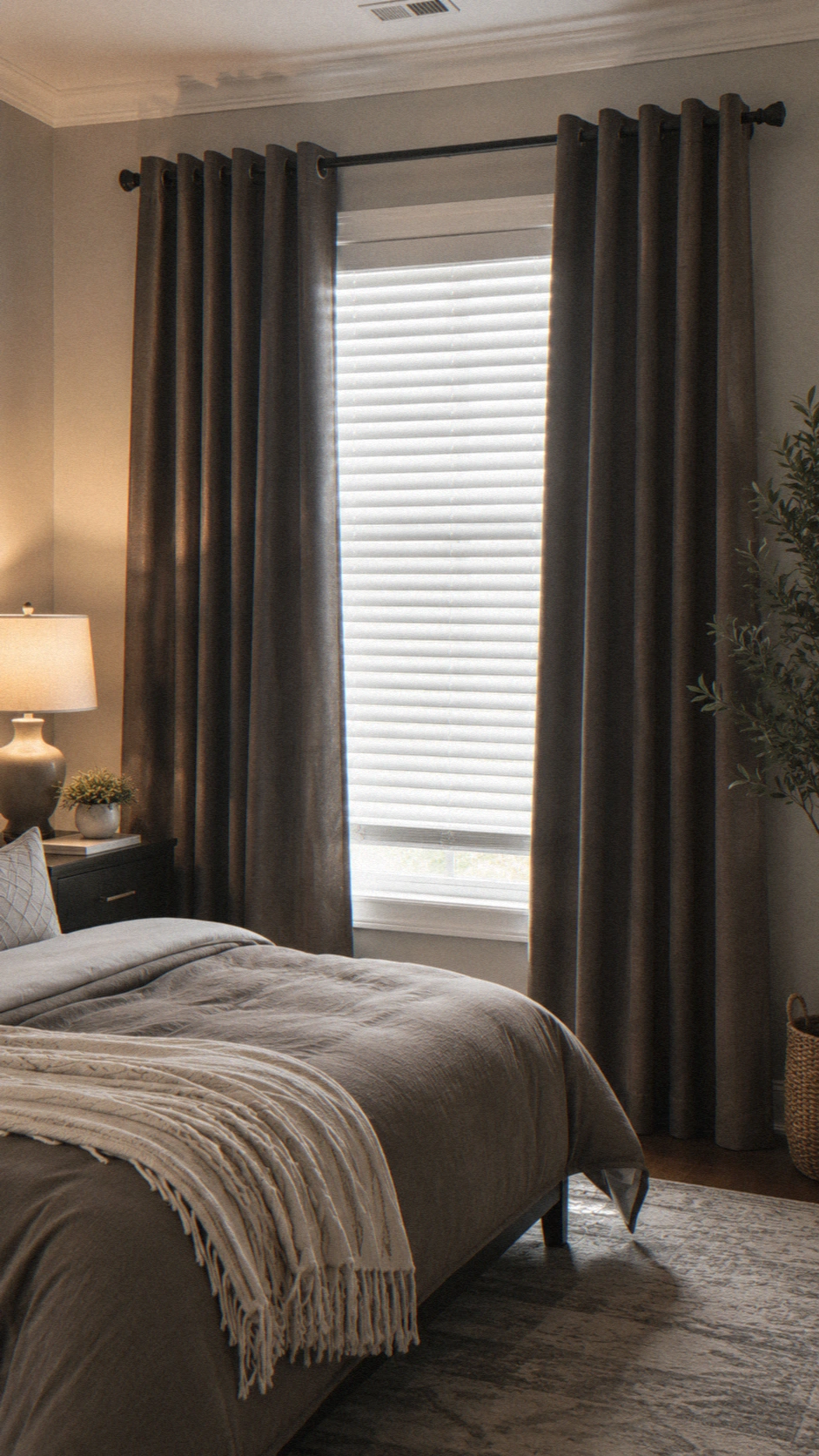 9- Blackout Curtains Over the Standard Blinds
