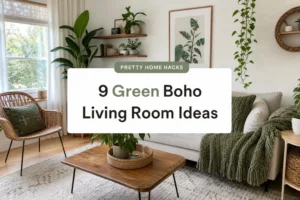 9 Green Boho Living Room Ideas with Plants, Texture, and Personality