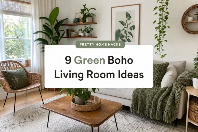 9 Green Boho Living Room Ideas with Plants, Texture, and Personality