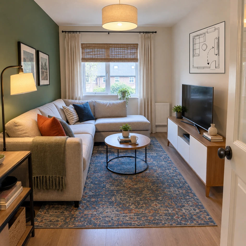 1- Map Both Legs First - 20 Small L-Shaped Living Room Ideas That Make Both Sides of the Room Work Together