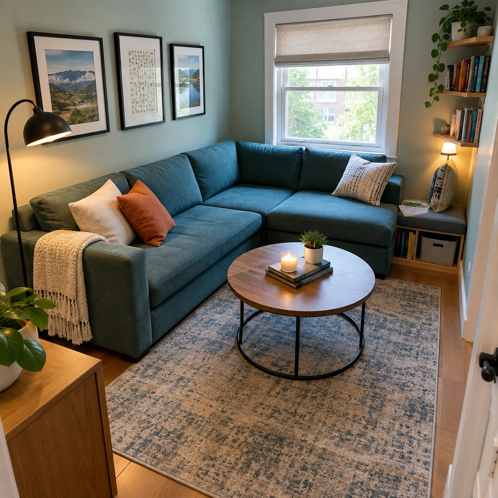 2- Give Each Side a Job - 20 Small L-Shaped Living Room Ideas That Make Both Sides of the Room Work Together